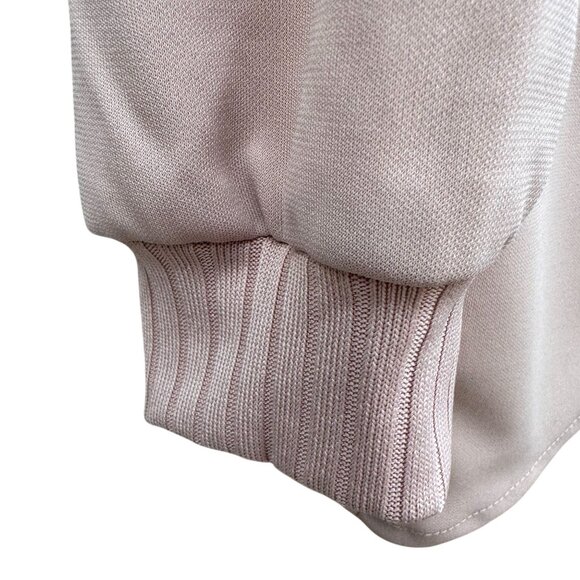 Kathy Levine Vintage 70s Pale Pink Ribbed Mock Neck Asymmetrical Hem Top Women S - Picture 7 of 11